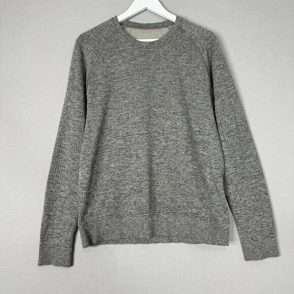 Lululemon Sweater Mens Large Gray Engineered Warmth Long Sleeve Crew Sweatshirt - Picture 1 of 11